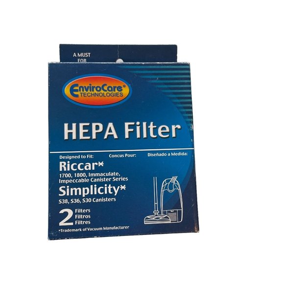 HEPA Filters S38,S36, S30 Canisters Envirocare Technologies 2 Filters F987 NEW - Picture 1 of 3